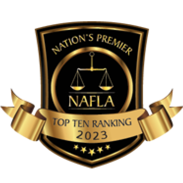 Nation's Premier, NAFLA Top Ten Ranking 2023 Badge, Law Office of Eric R Posmantier, LLC, Connecticut Divorce Lawyer.